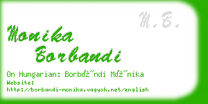 monika borbandi business card